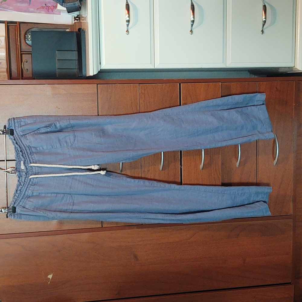 Drawstring blue pants